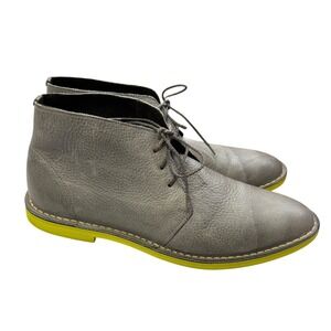 Cole Haan Mens Leather Chukka Boots Ankle Dress Casual Lace Up‎ Neon Gray 10